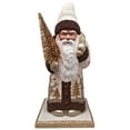 thumbnail image 1 of Ino Schaller Beaded Forest Scene with Owls Santa German Paper Mache  Germany, 1 of 3