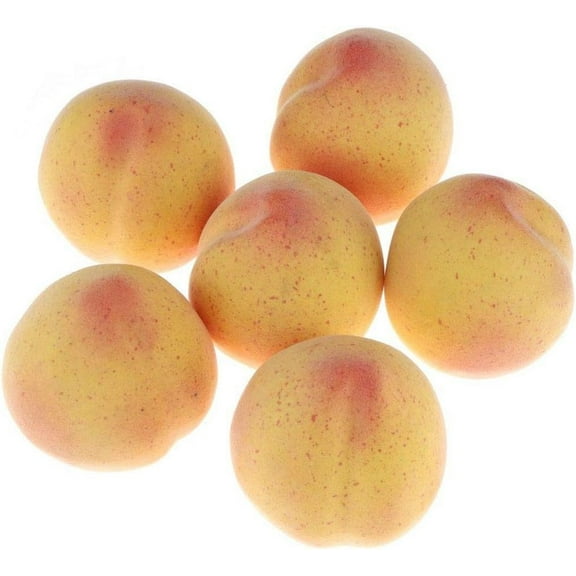 6pcs High-Grade Artificial Peach Decoration Fake Fruit Lifelike Food Toy Model Home Party Shop Market Adornment Display