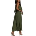 thumbnail image 3 of Frontwalk Ladies Playsuit Wide Leg Romper Cami Jumpsuits Women Casual Long Pants Bohemian Trousers Green XS, 3 of 4