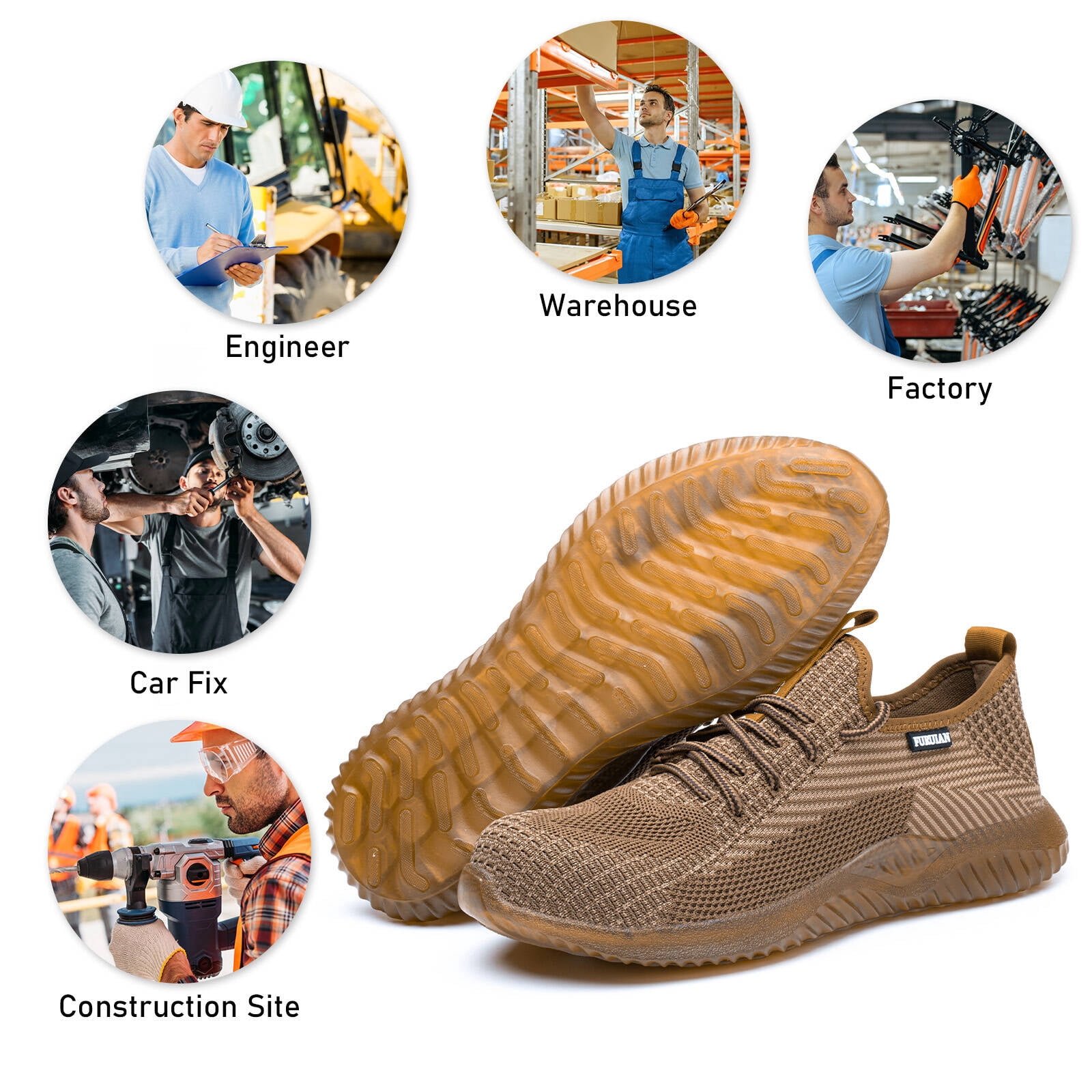 Furuian Steel Toe Shoes for Men Comfortable Safety Jamaica 