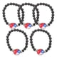 thumbnail image 5 of pulseras bonitas: elegante pulsera con la bandera de Chile, cadena de cuentas para mujer y hombre, joyería de cuentas de vidrio negro para fiestas nacionales y uso diario., 5 of 5