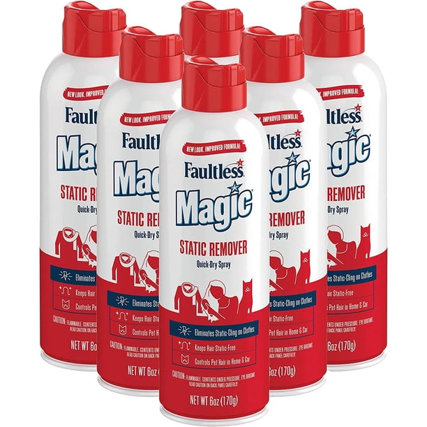 Magic Static Remover, Pack of 6 No More Cling Static Spray