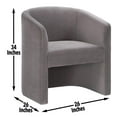 thumbnail image 2 of Steve Silver Iris Upholstered Velvet Accent Chair, Fog, 2 of 9
