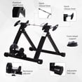 thumbnail image 3 of CoSoTower Foldable Indoor Bike Trainer, Stationary Bicycle Stand for Riding Exercise, 26-28" & 700C Wheels, Quick Release Skewer & Front Wheel Riser Block Included, Black, 3 of 7