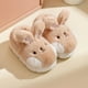 thumbnail image 1 of Pantuflas de conejito peludas y cálidas de invierno 200 (caqui), zapatos de conejo para niños, lindas y cómodas pantuflas de animales esponjosas, zapatos de algodón para el hogar para niñas con suela gruesa Rojo Verde, 1 of 5