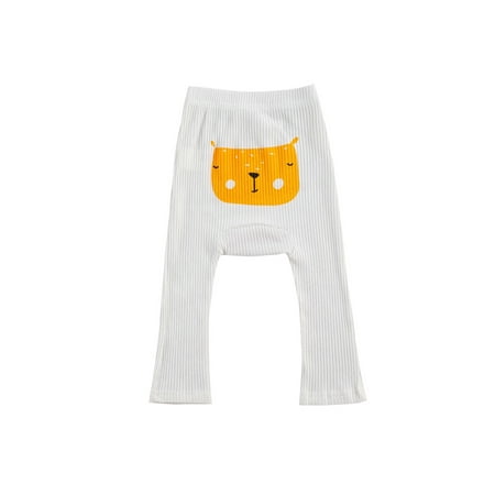

Newborm Cartoon Animal Pants Baby Casual Style Elastic Waist Ribbed Trousers