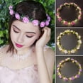thumbnail image 4 of CSChome Accessoire Cheveux Rétro Couronne Romantique Lumineuse LED Fleurs Roses Bandeau Mariage Fête Guirlande Lumineuse, 4 of 7