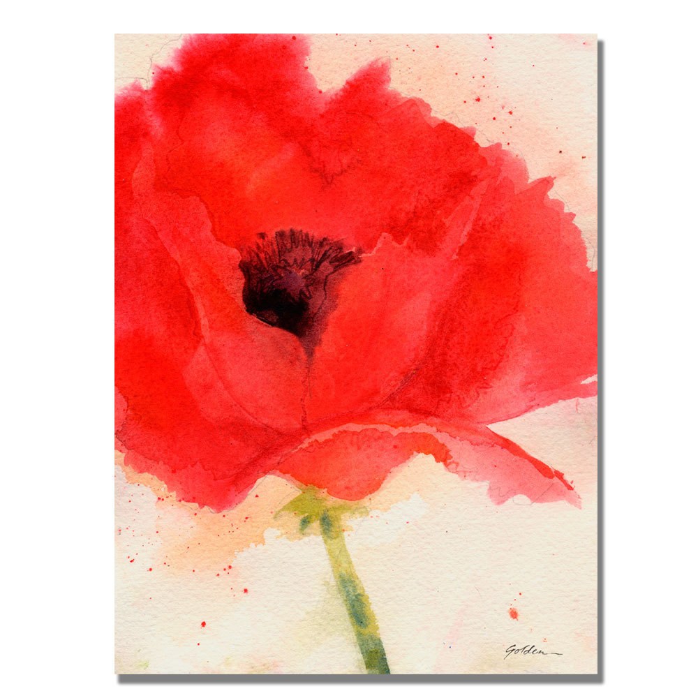 Trademark Art "Green Poppy" Canvas Wall Art by Shelia Golden