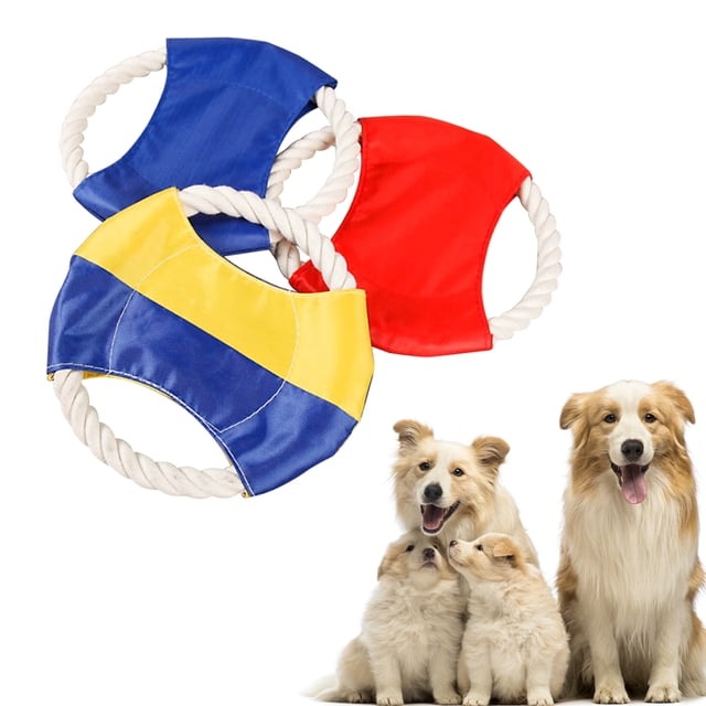 Minkissy Flying Pets Molar Toy 3Pcs Woven Cotton Rope for Dog Training and Teeth Grinding