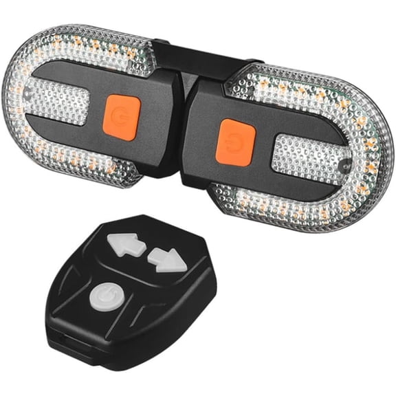 Bicycle Turn Signals, Wireless Remote Controlled Bicycle Turn Signals, Rechargeable LED Taillight, IPX44 Waterproof Bicycle Safety Light for Night Riding