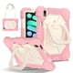 thumbnail image 1 of Funda Resistente a Prueba de Golpes para iPad A16 11 / iPad A16 10, Funda Protectora de Silicona + Capa de PC con Soporte Giratorio de 360° y Correa para el Hombro, Rosa, para iPad A16 11/10, 1 of 7