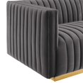 thumbnail image 6 of Modway Conjure Channel Tufted Performance Velvet 4-Piece Sectional in Gold Gray, 6 of 10