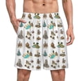 thumbnail image 1 of NICKSUN Shorts de Pyjama Amusants pour Hommes, Bas de Pyjama Courts Doux avec Poches, Collection Carte Dessinée à la Main, 5TG, 1 of 6