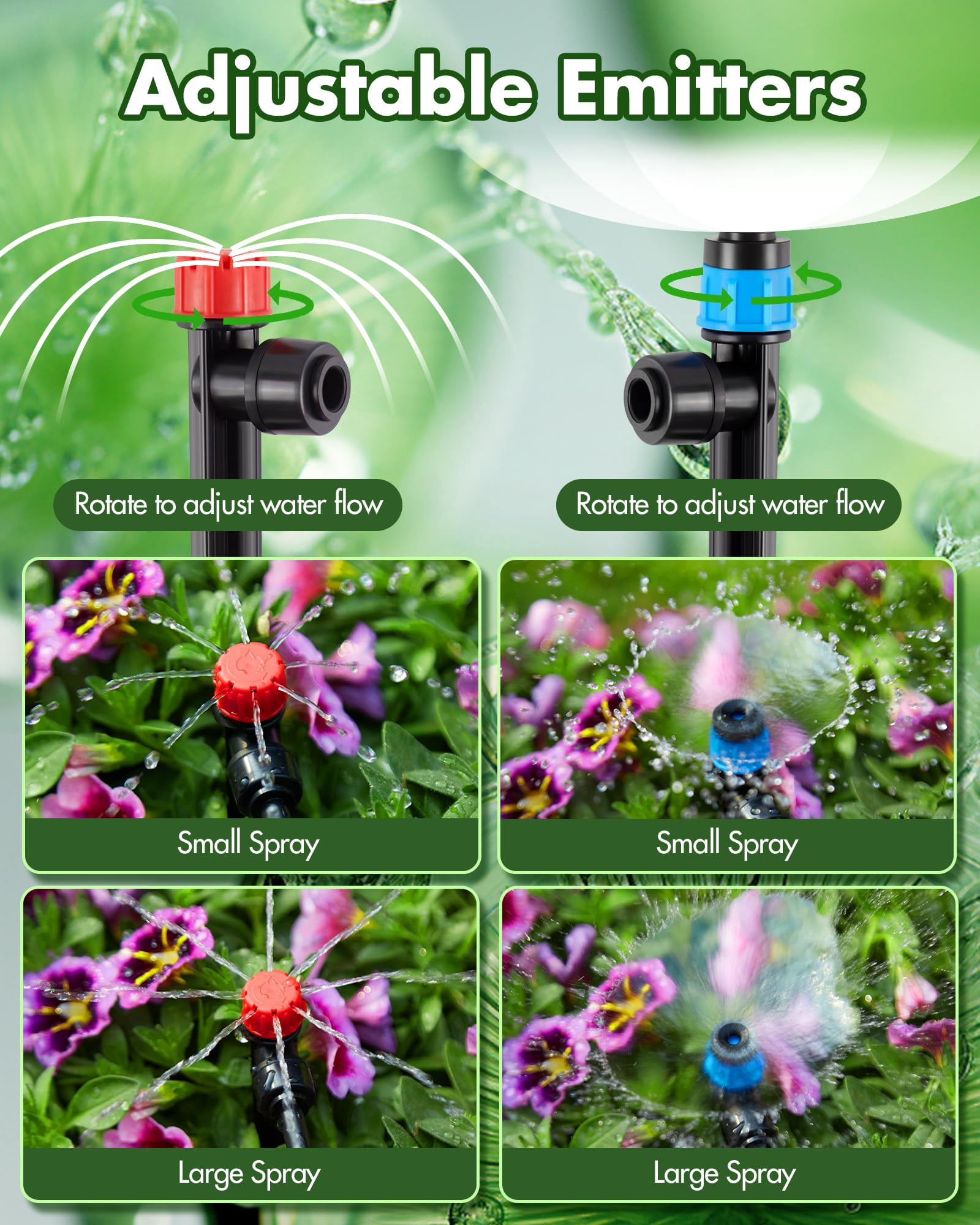 240FT Drip Irrigation System Kits - Automatic Garden Watering Sprinkler Patio Misting Plant Irrigation Water Equipment