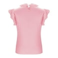 thumbnail image 6 of Sevevn Fashion Women's Casual Short Sleeve Solid Fold Round Neck Button Ladies Top Blouse Pink XL Deal of the Week, 6 of 7