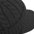 thumbnail image 6 of Janey&Rubbins Mens Winter Ear Flap Visor Beanie Knit Hat with Bill Fleece Lined Brimmed Cap (Black), 6 of 8