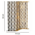 thumbnail image 5 of Contemporary 3 Panel Wooden Screen with Arched Pillar Design, Brown- Saltoro Sherpi, 5 of 5