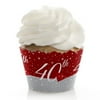 40th Anniversary - Anniversary Decorations - Party Cupcake Wrappers - Set of 12