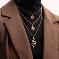 thumbnail image 4 of Multilayer chaîne Collier Rétro: Serpent Pendentif mode Collier Pull, 4 of 10