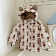 thumbnail image 5 of Ruyang Kids Cute Bear Puffer Jackets Little Boys Girls Floral Graphic Hooded Down Coat Winter Padded Warm Cotton Outwear, 5 of 5