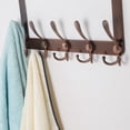 thumbnail image 5 of Dseap Over the Door Tri Hooks 5-Hooks Coat Hook with Anti-Scratching Pads, Antique Copper, Brown, 5 of 10