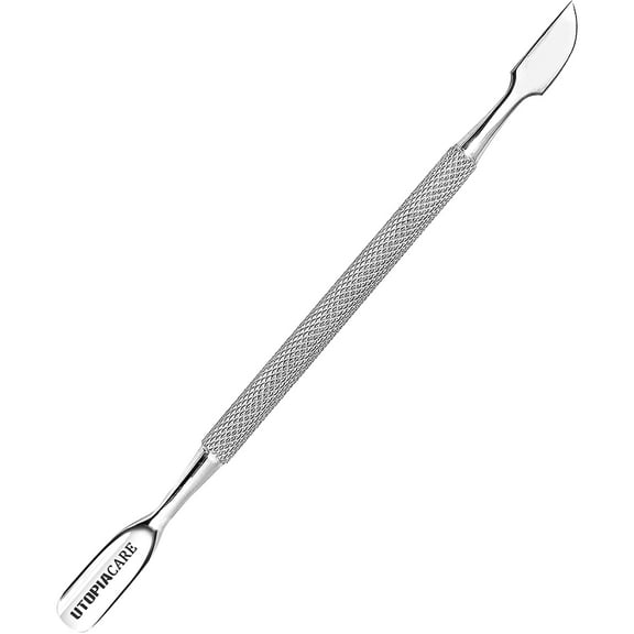 Cuticle Pusher and Cutter - Professional Grade Stainless Steel Cuticle Remover and Cutter - Durable Manicure and Pedicure Tool - for Fingernails and Toenails - Gold (Silver)