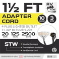 thumbnail image 2 of Iron Forge Cable RV Cord, Generator and RV Electrical Adapter Power Cord, TT-30P Male Plug to 4 5-20R Female, 1.5 Ft Plug Adapter - 10/3 STW Yellow, 2 of 7