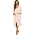 thumbnail image 5 of HEARTNICE Womens Robe, Lightweight 3/4 Sleeve Knit Spa Bathrobe Soft Kimono Long Loungewear,(Pink 2XL), 5 of 6