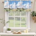 thumbnail image 3 of 2 Pack Valances for Windows, Spring Grassland Window Valances for Living Room/Bedroom/Bathroom, Nature Blue Sky Mountain Scenery Light Filtering Kitchen Curtain Valance Window Treatment 54"W x18" L, 3 of 9