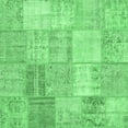 thumbnail image 1 of Ahgly Company Indoor Square Patchwork Emerald Green Transitional Area Rugs, 3' Square, 1 of 4