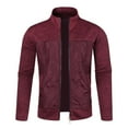 thumbnail image 2 of PNTUTB Men's Fashion Patchwork Stand Collar Zipper Pocket Casual Sports Jacket with Pocket, 2 of 5