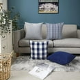 thumbnail image 6 of Navy Blue Buffalo Plaid Outdoor Throw Pillow Covers 18x18 Set of 4 Blue and White Farmhouse Decor Pillow for Couch Sofa Patio, 6 of 6