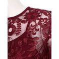 thumbnail image 6 of inlzdz Women Plus Size Mother of The Bride Dresses Elegant Embroidery Lace Cocktail Dress Wedding Ball Gowns 02 Burgundy 5XL, 6 of 9