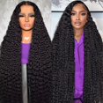 thumbnail image 1 of Nervoss Pelucas de cabello humano con encaje frontal de onda profunda de 34 pulgadas, 200% de densidad, 13x6 HD, transparente, rizado profundo, pelucas frontales de encaje para mujeres, pelucas sin pe, 1 of 5