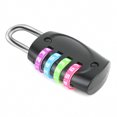 thumbnail image 3 of QualitChoice Office School 4-digit Combination Lock Camping Portable Suitcase Luggage Locker Drawer Gate Door Resettable Padlock Black/Colorful keys 1Set, 3 of 6