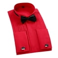 thumbnail image 2 of Camisa de esmoquin, camisa de esmoquin de boda, camisa con cuello en punta de ala, camisa con gemelos para hombre, de primera línea, 2 of 5