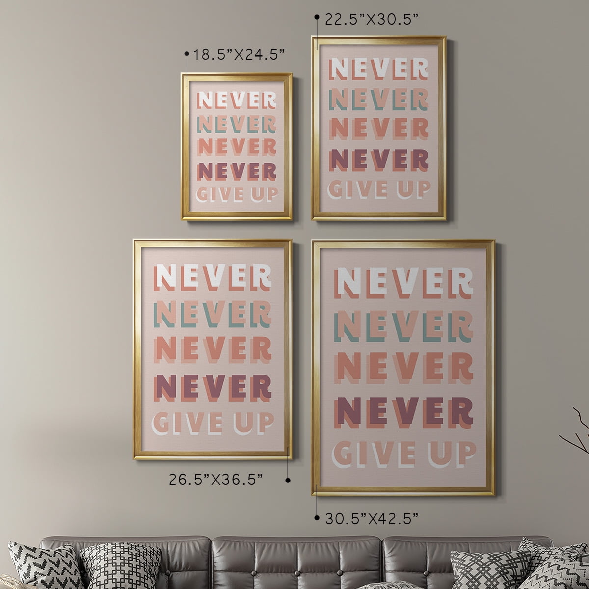 Never Give Up Premium Framed Print - Ready to Hang