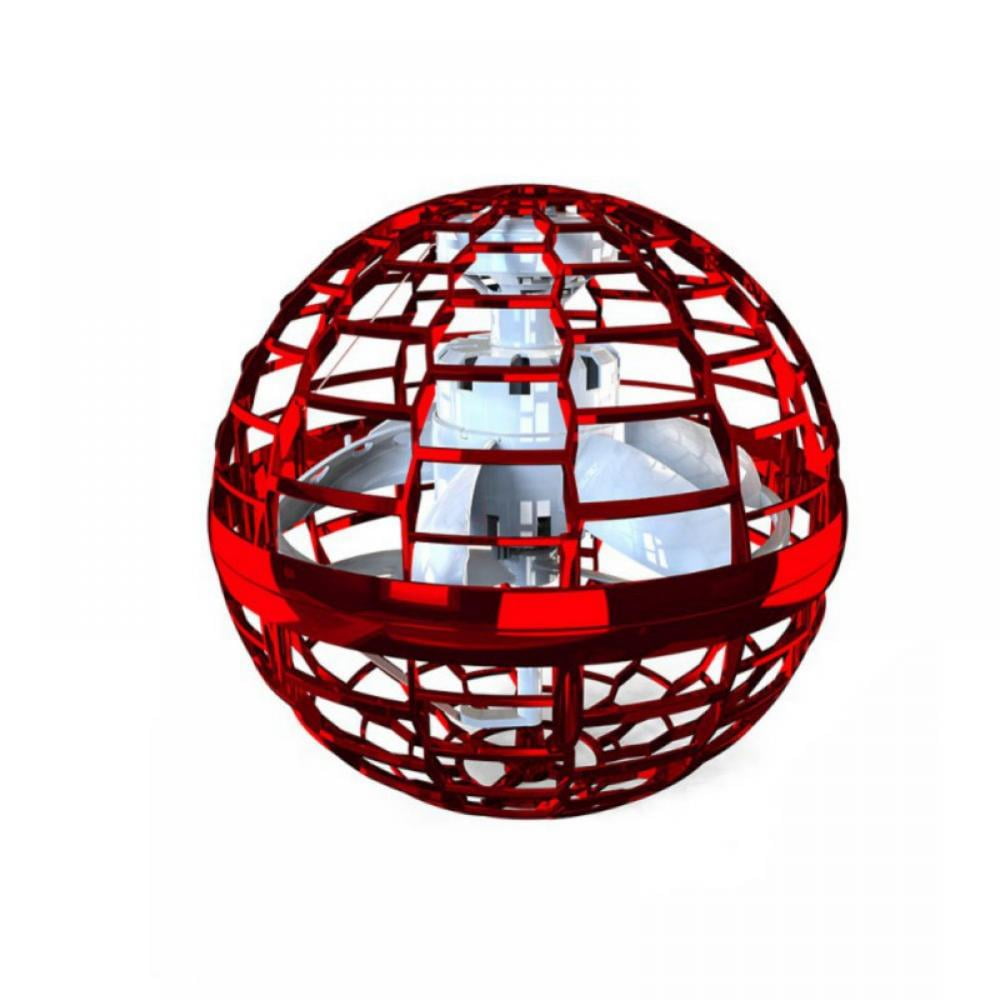 Red 2021 Upgraded Flying Ball Toys,Globe Shape Magic Controller,Mini Drone Flying Toy Built-in RGB Lights Spinner 360° Rotating Spinning UFO Safe for Kids Adults Magic Flying Toys,Outdoor and Indoo 