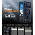 thumbnail image 3 of Apple iPhone 17 Pro Max Case, Built in Kickstand, Compatible With MagSafe, Military Grade Shockproof, Slim Translucent Matte Phone Cover, Black, 3 of 8