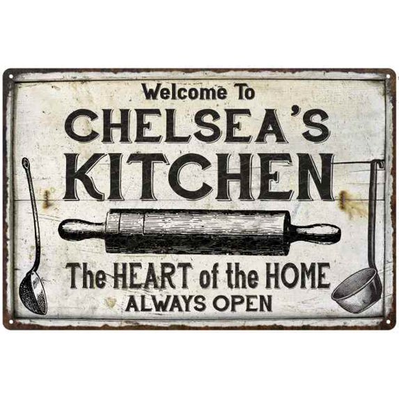 CHELSEA'S Kitchen Farmhouse Sign 16 x 24 Matte Finish Metal 116240033410