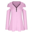 thumbnail image 4 of Lilgiuy Women Casual Long Sleeve V-Neck Zipper Hollow Out T-Shirt Blouse Tops Work Wear, 4 of 4