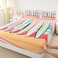 thumbnail image 4 of jejeloiu Pastel Surfboard Beach Bed Sheets For Girls,Watercolor Coastal Full Size Sheets,Pink Yellow,4pcs,1 Flat Sheet, 1 Fitted Sheet and 2 Pillowcases, 4 of 6
