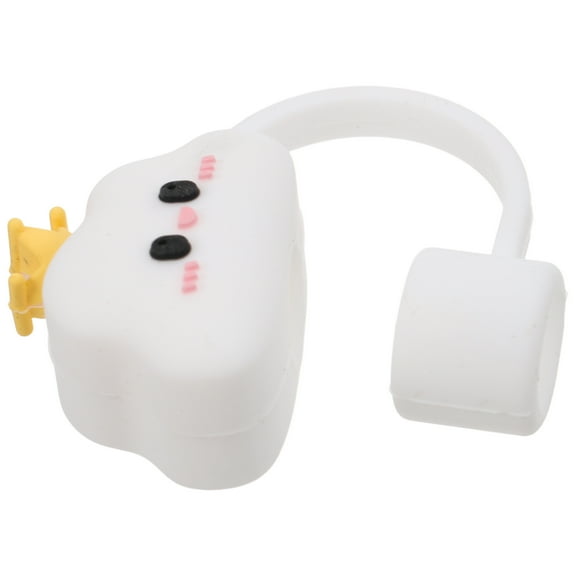 Silicone Staw Lid Cover Straw Covers Cap for Tumblers White