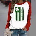thumbnail image 3 of CKpwisy Sweatshirts Trendy Lonng Sleeve USA Flag Printed Tops Long Sleeve Crew Neck Pullover Shirts Clover Clothing for Women, 3 of 4