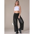 thumbnail image 3 of Unique Bargains Women's High Waisted Casual Wide Leg Baggy Denim Pants XL Black, 3 of 7
