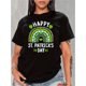 thumbnail image 1 of 1pc Women'S Rainbow And Clover Printed Casual T-Shirt for St. Patrick'S Day, Specially Designed for The Holiday, Stylish And Versatile Short Sleeves, Suitable for All Seasons, a Great Gift for St. Pa, 1 of 7