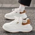 thumbnail image 6 of Men's White Black Chunky Platform Sneakers, Fashion Lace-Up Casual Dad Shoes, Non-Slip Thick Sole Walking Shoes for Daily Wear, Streetwear, 6 of 7
