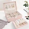 thumbnail image 3 of Jewelry Box Earring Organizer – 2-Tyer Travel Jewelry Case with Key Lock, 3 of 7