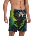 thumbnail image 2 of Fuzoiu Realistic Style Wolf Warrior Print Pajama Shorts for Men, Men's Pajama Bottoms,Mens Lounge Sleepwear,Pajama Pants with Pocket-Large, 2 of 6