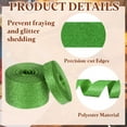 thumbnail image 3 of Metallic Glitter Ribbon Roll, 5/8 Inch x 10 Yards Sparkly Ribbon Single Sided Cut Edge Gift Wrapping Fabric Rolls for DIY Crafts Wedding Bouquet Party Christmas Decor, Green, 3 of 7